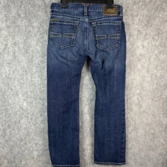 Ariat Jeans Mens 31X30 Blue Denali M7 Straight Leg Slim Fit Western Workwear - Picture 5 of 14